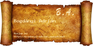 Bogdányi Adrián névjegykártya